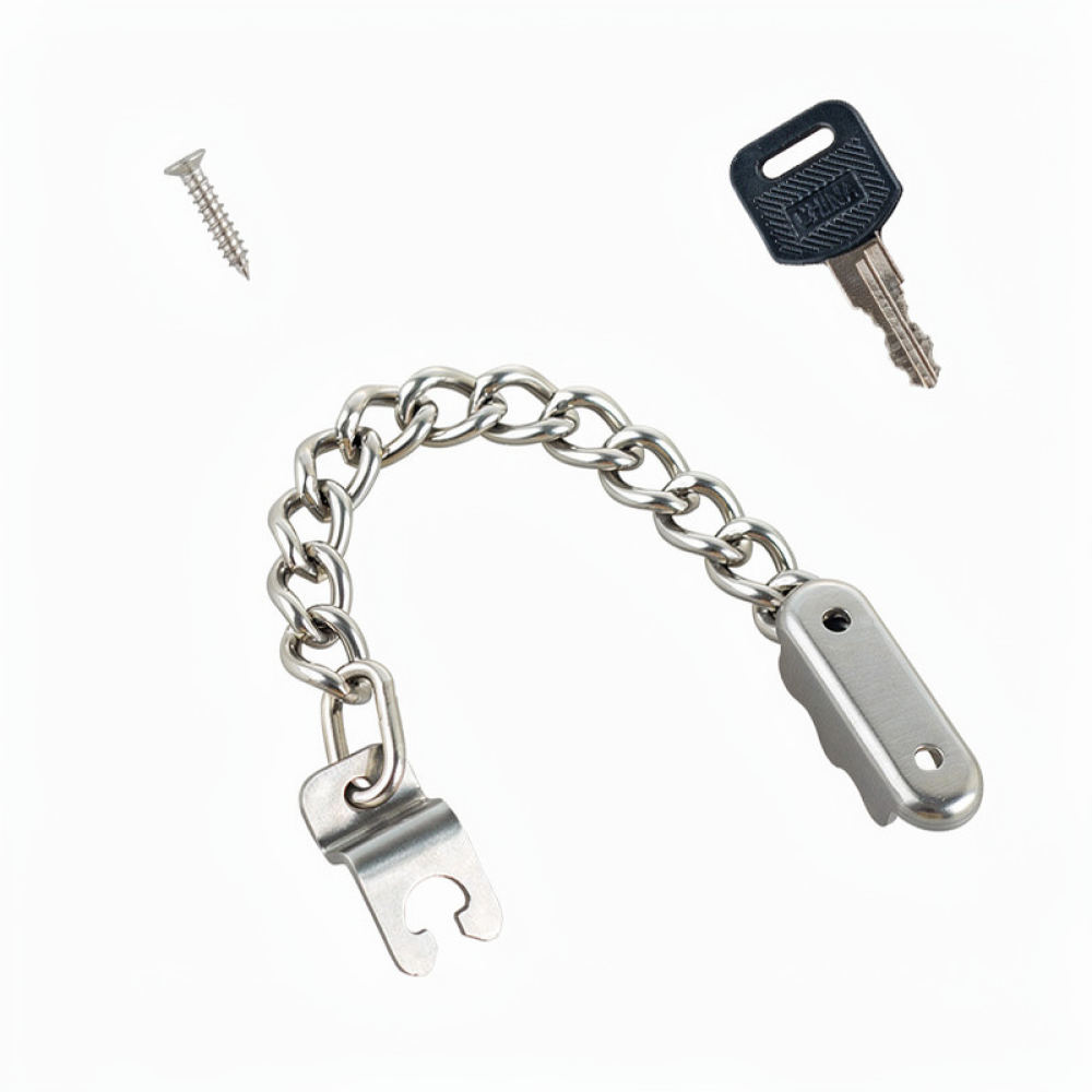 Security Chain Door - Fenster-Sicherheitskette aus Edelstahl, Schiebetür-Sicherheitsriegel für Kinder,